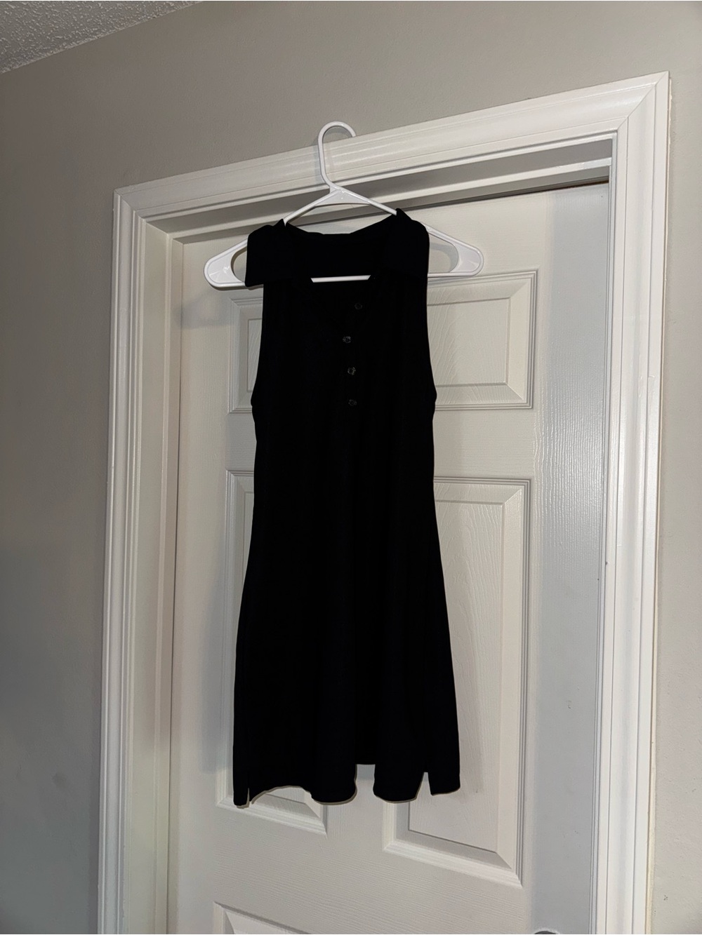 Black DriFit Halter Dress with Split-Hem